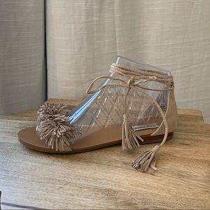Steve Madden fringe lace up sandals size 8.5